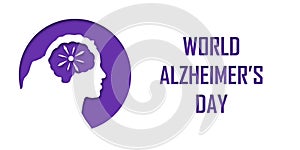 Elderly people silhouette in paper cut style with shadow. Alzheimer s world day. Space for your text banner. Concept Alzheimer