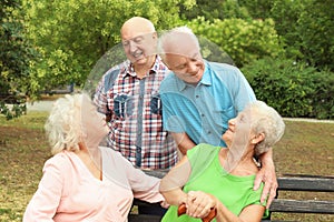 Elderly people spending time together