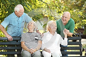 Elderly people spending time together