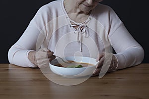 Elderly person with appetite disorders