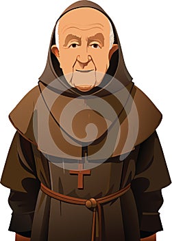 Elderly person dressed as a friar- photo