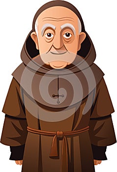 Elderly person dressed as a friar- photo