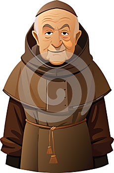 Elderly person dressed as a friar- photo