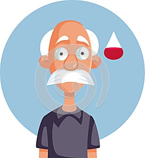 Senior Grandpa Suffering from Anemia Vector Character photo