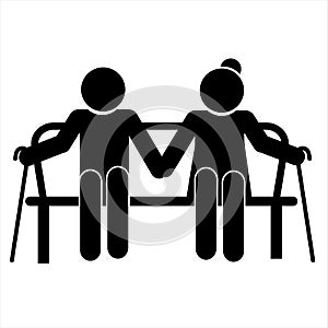 Elderly relaxation Sign Icon Of Elderly Or Senior , Retired Vector