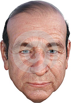 Elderly Senior Man Head, Isolated, Bald, Balding