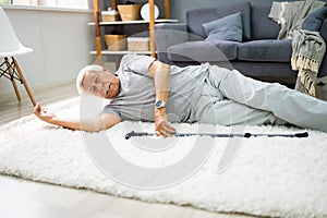 Elderly Senior Man Slip And Fall