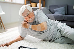 Elderly Senior Man Slip And Fall