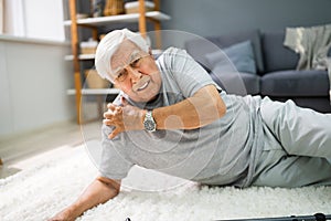 Elderly Senior Man Slip And Fall