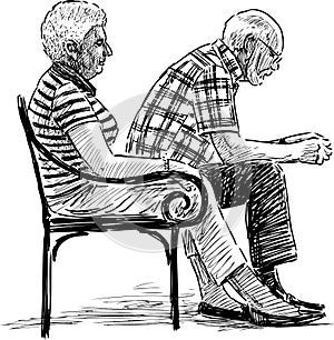 Elderly spouse resting