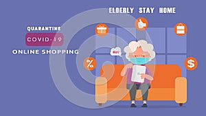 Elderly stay at home and use the online delivery service.