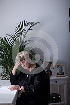 Elderly widowed lady