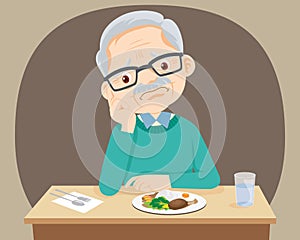 Elderly woman Bored with food