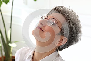 Elderly woman with happy face