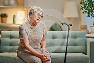 Elderly woman isn`t feeling well