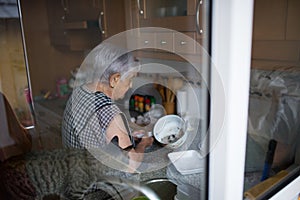 Elderly woman in the kitchen