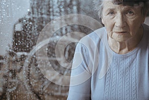 Elderly woman with osteoporosis