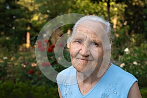 Elderly woman outdoor portrait