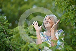 Elderly woman in park