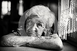 Elderly woman portrait of black.