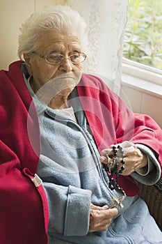 Elderly Woman Praying