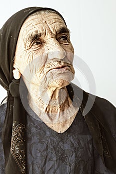 Elderly woman sideview