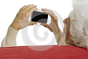 Elderly woman with smart phone