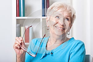 Elderly woman smiling