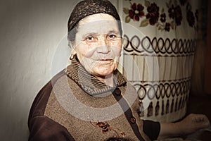 Elderly woman at work