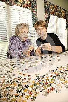 Elderly Woman and Younger Woman