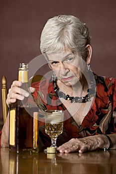 Eldery alcoholic woman