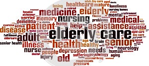 Eldery care word cloud