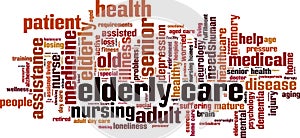 Eldery care word cloud