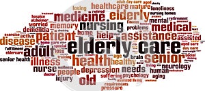 Eldery care word cloud photo