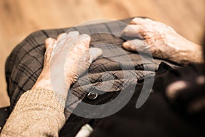 Eldery woman hands photo