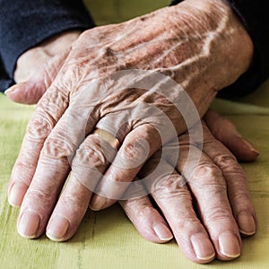 Eldery woman hands photo