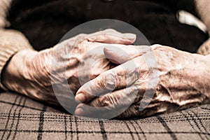 Eldery woman hands