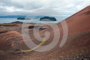Eldfell volcano on Heimaey island