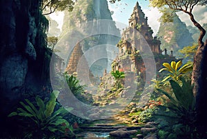 Eldorado, ancient civilization, temple in the jungle