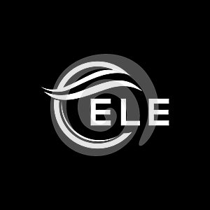 ELE letter logo design on black background. ELE creative circle letter logo concept. ELE letter design photo