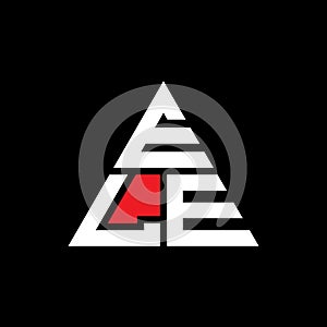 ELE triangle letter logo design with triangle shape. ELE triangle logo design monogram. ELE triangle vector logo template with red
