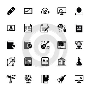 Elearning Glyph Vector Icons