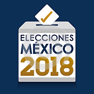 Elecciones Mexico 2018, Mexico Elections 2018 spanish text, presidential election day vote ballot box. photo