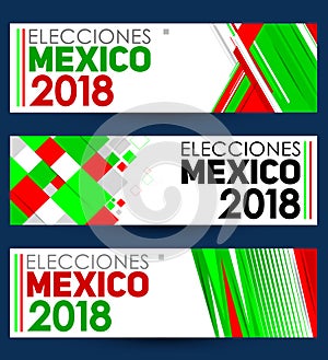 Elecciones Mexico 2018, Mexico Elections 2018 spanish text, Mexican presidential election modern banner photo