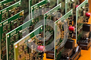 Elecronic Concepts. Batch of Produced Automotive Printed Circuit Boards with Surface Mounted Components