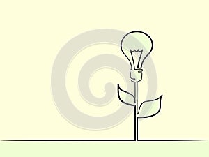 Electic bulb with leaves