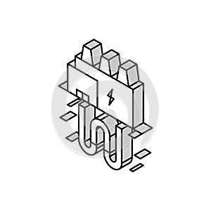 electic energy plant isometric icon vector illustration