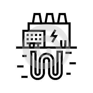 electic energy plant line icon vector illustration