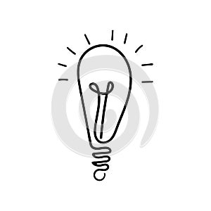 Electic light bulb doodle pictogram