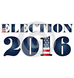 Election 2016 with USA Flag illustration